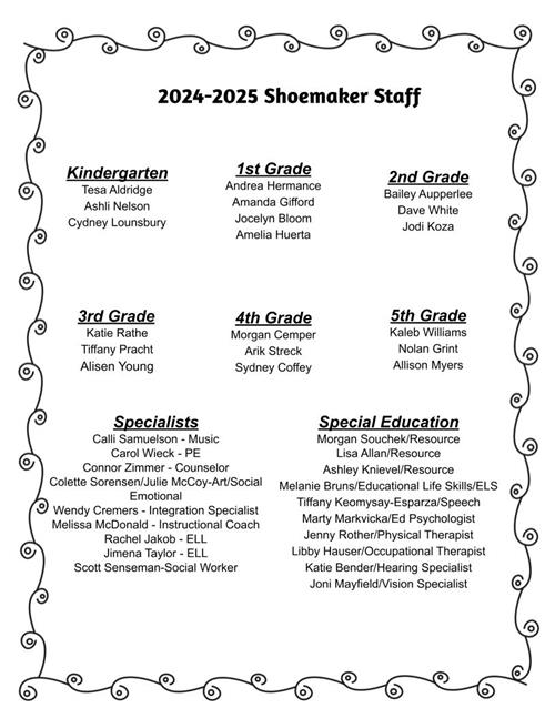 24-25 Staff List